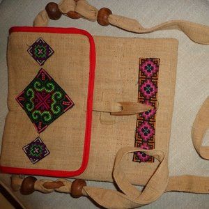 NEW Crossbody Bag Flap Open Side Pocket Zipper/Toggle Closure X-Stitch